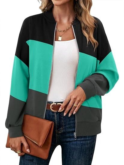 Color Block Zip-Up Jacket image 1