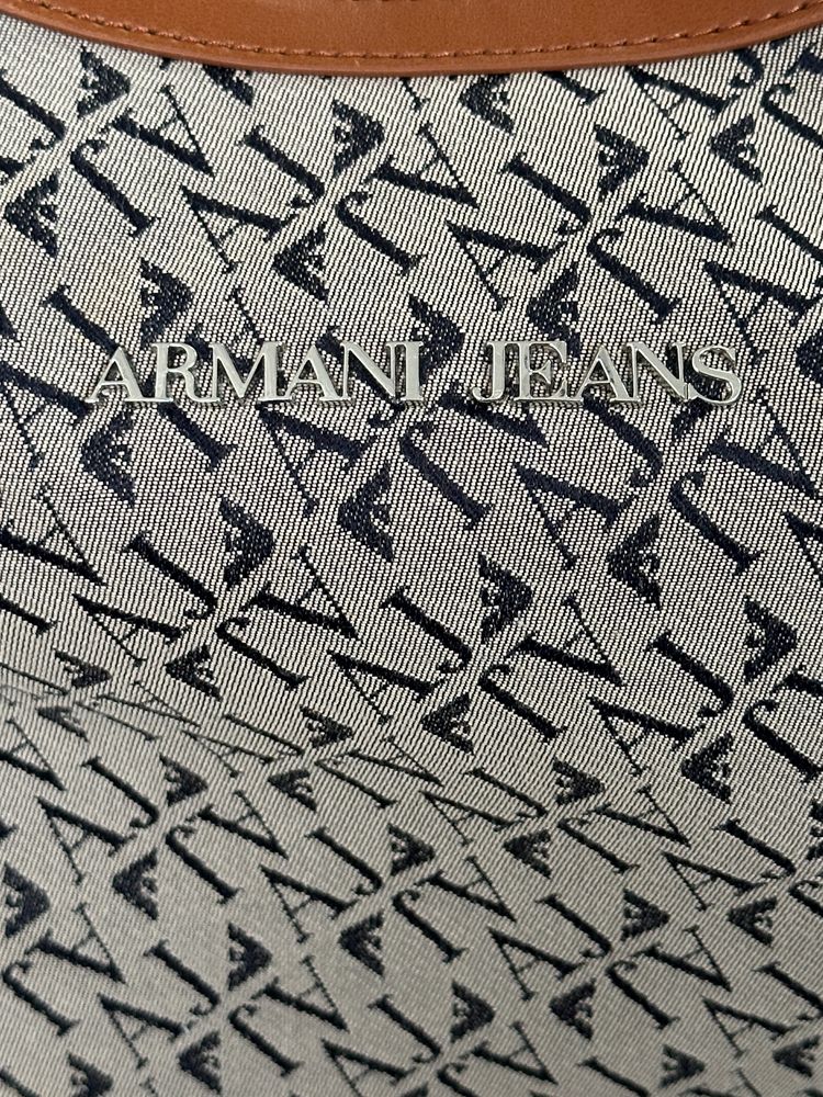 Armani Jeans 2000s Monogram Crescent Shoulder Bag image 3