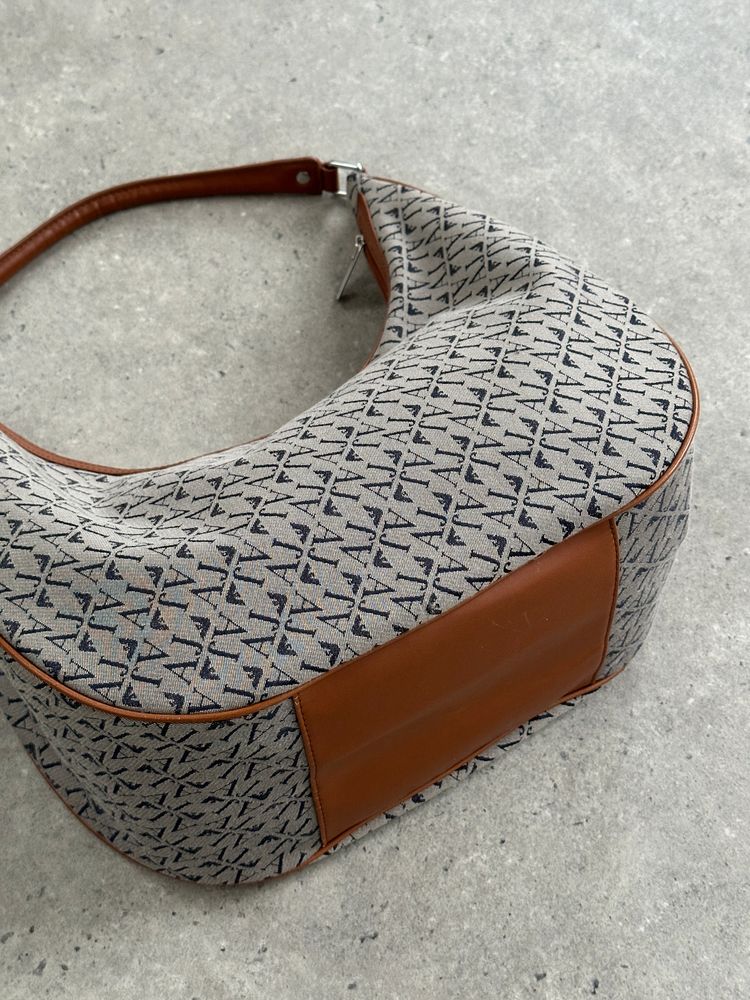Armani Jeans 2000s Monogram Crescent Shoulder Bag image 9