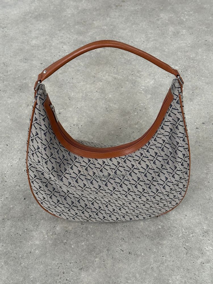 Armani Jeans 2000s Monogram Crescent Shoulder Bag image 4