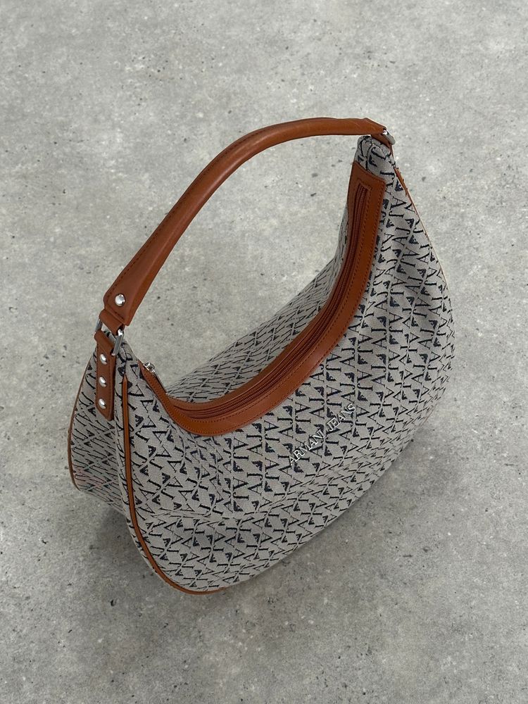 Armani Jeans 2000s Monogram Crescent Shoulder Bag image 13