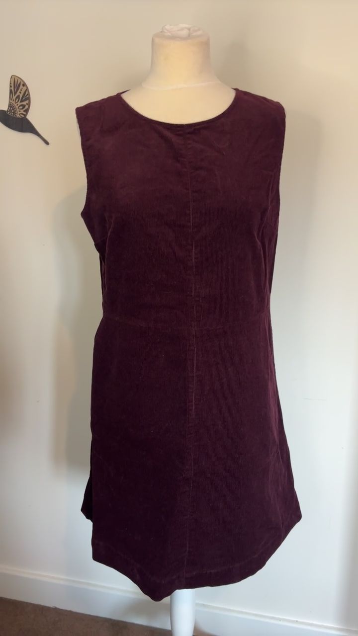 Immagine di Oasis Corduroy Dress burgundy size 14 1