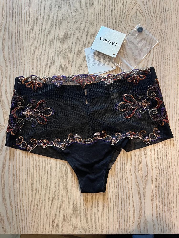 La Perla – Embroidered Tulle Boyshort Briefs – Luxury Italian Lingerie – New With Tags €148