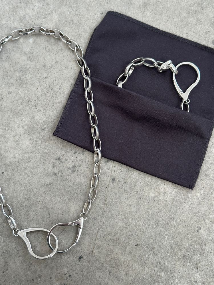 Emporio Armani 2000s Sterling Silver Necklace & Bracelet Set obraz 10
