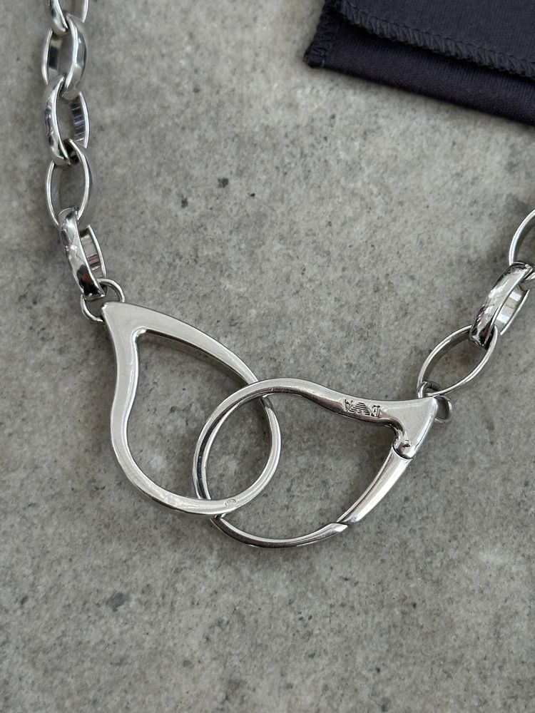 Emporio Armani 2000s Sterling Silver Necklace & Bracelet Set obraz 7