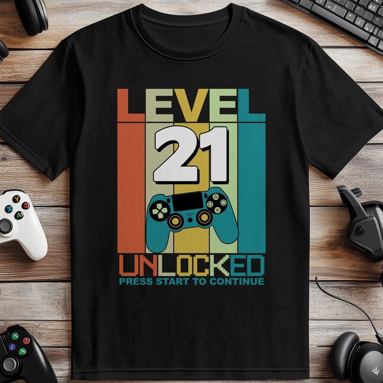 Level Unlocked 21 Gamer T-shirt 2