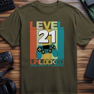 Level Unlocked 21 Gamer T-shirt 4