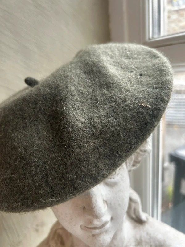 Grey Wool Beret Hat imagen 2