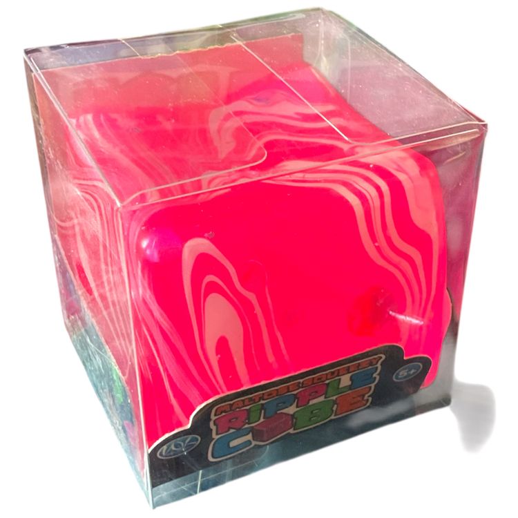 Pink Marbled Ripple Cube Sugar Squishy Sensory Fidget Toy