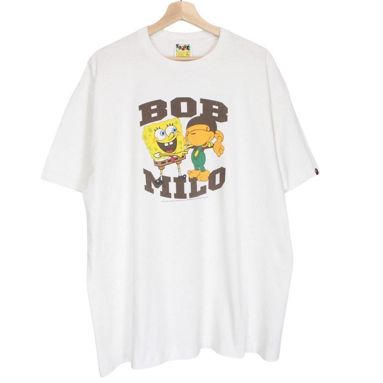 Bape x Spongebob Milo Bob Graphic T-Shirt XL image 1