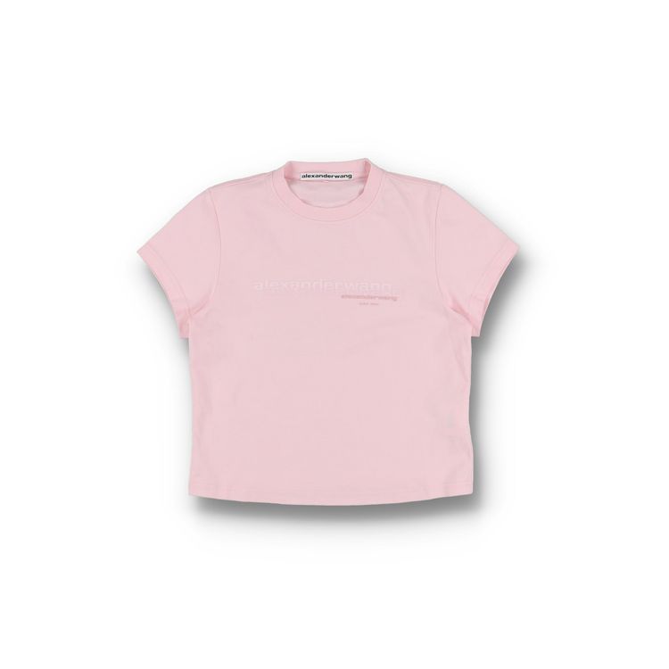 Alexander Wang Pink Shrunken Logo T-Shirt image 1
