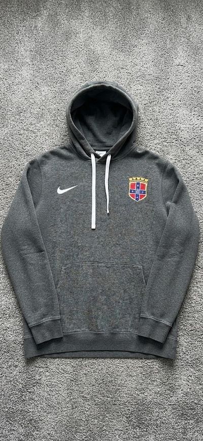 Nike Grey Hoodie With Crest Logo