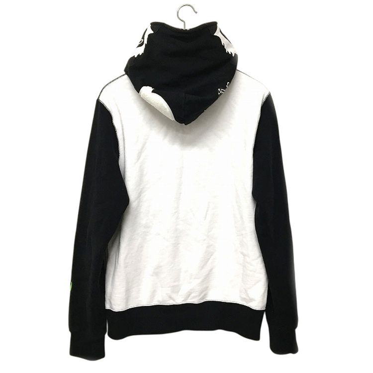 Bape Black White Panda Zip Up Pullover Hoodie image 7
