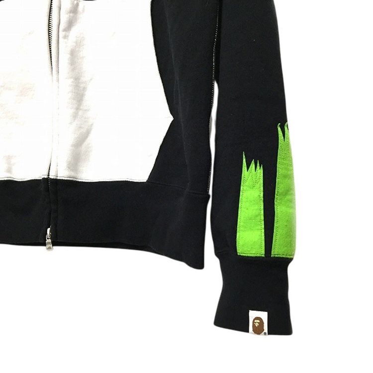 Bape Black White Panda Zip Up Pullover Hoodie image 5
