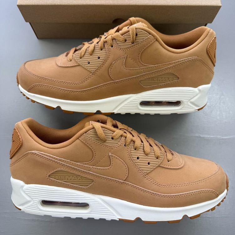 Nike Air Max 90 Size UK 10.5 Premium Flax Sail Wheat Men's Trainers HJ3153-200 image 6