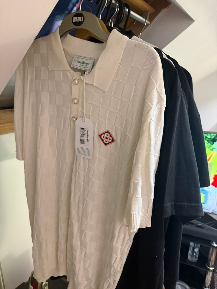 Casablanca White Knit Polo Shirt