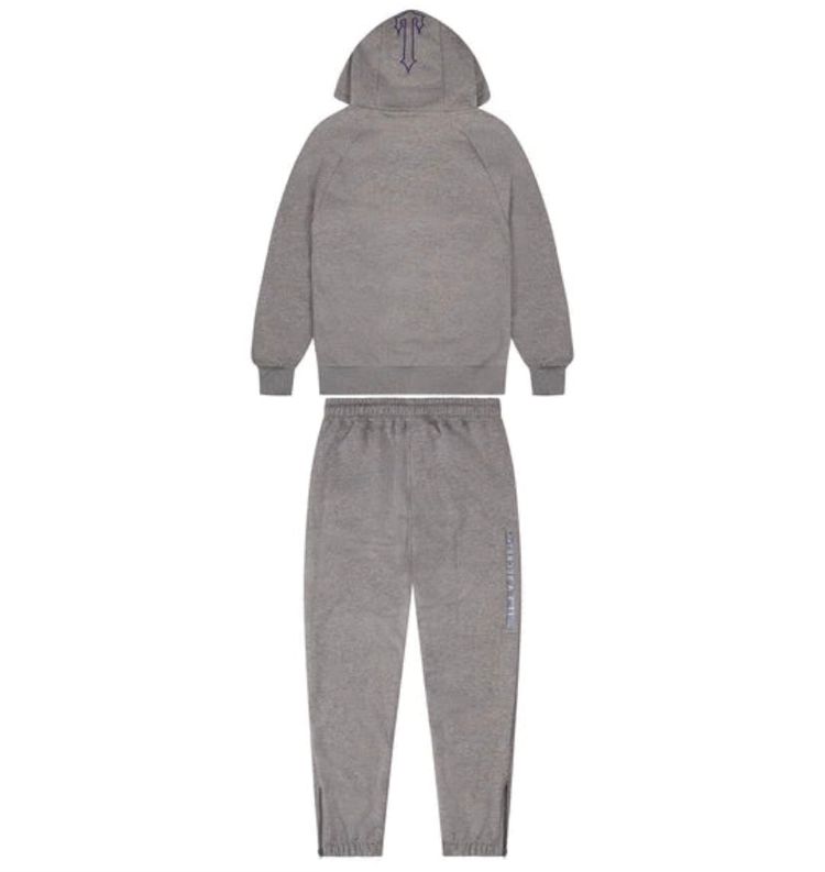 Trapstar Chenille Decoded 2.0 Hooded Tracksuit - Grey/Blue image 2