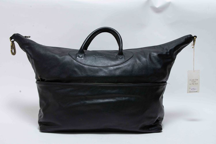 Jas M.B. London Handmade Matt Black Leather Large Wings Traveller Duffle Bag image 1