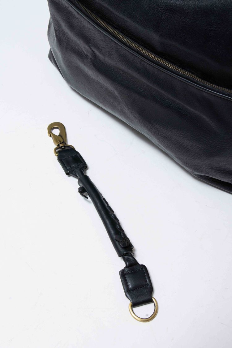 Jas M.B. London Handmade Matt Black Leather Large Wings Traveller Duffle Bag obraz 7