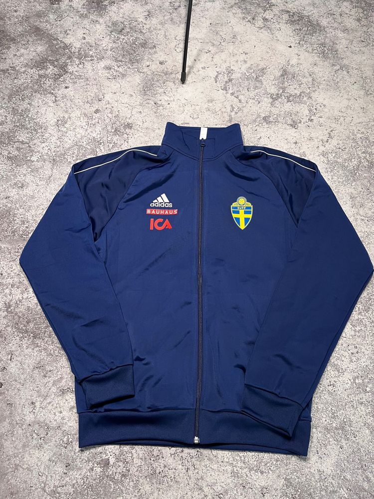 Adidas Blue Zip-Up Jacket With Sweden Emblem