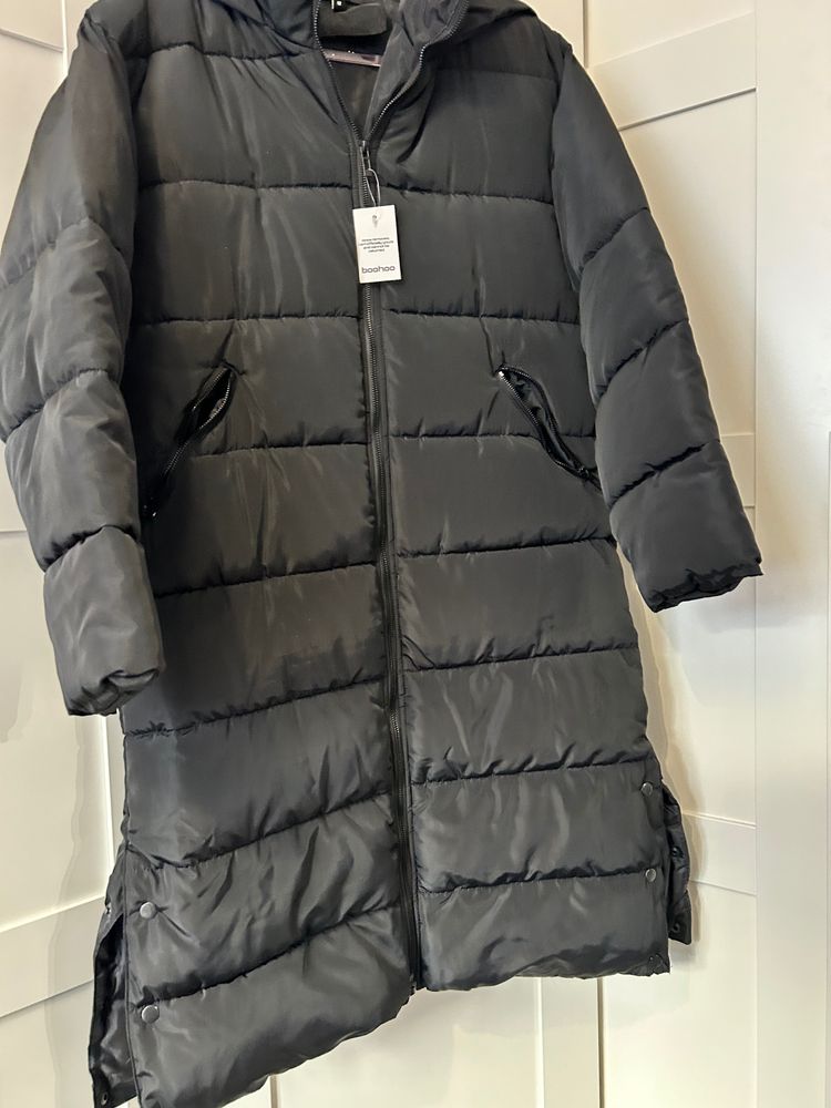 Black Long Puffer Coat image 1