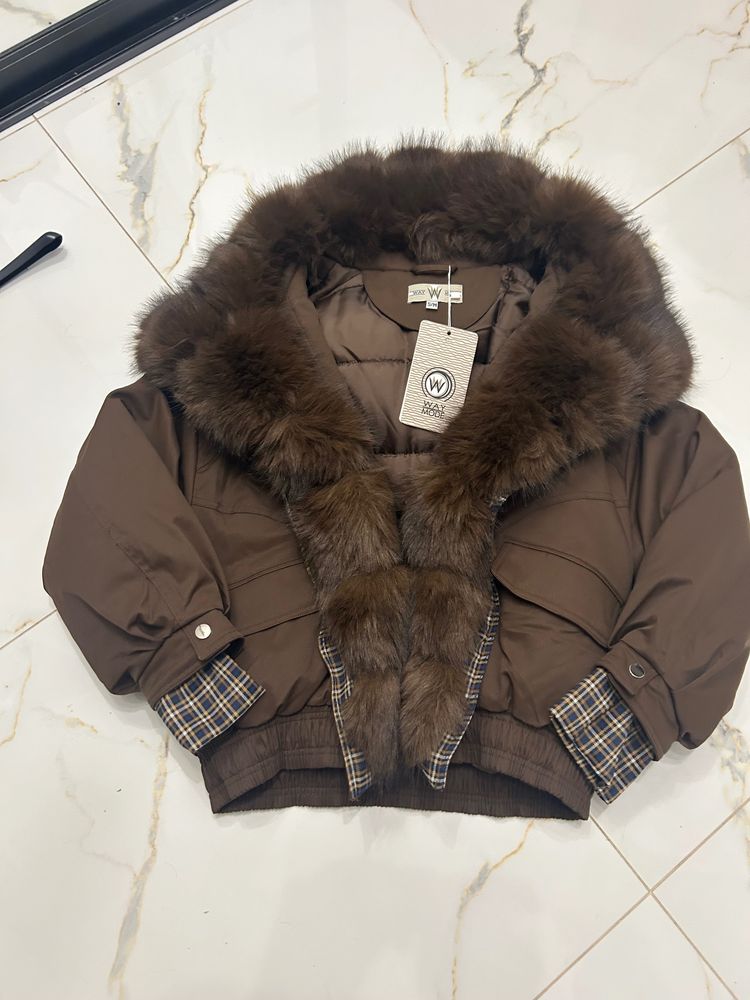 Black Long Puffer Coat obraz 3