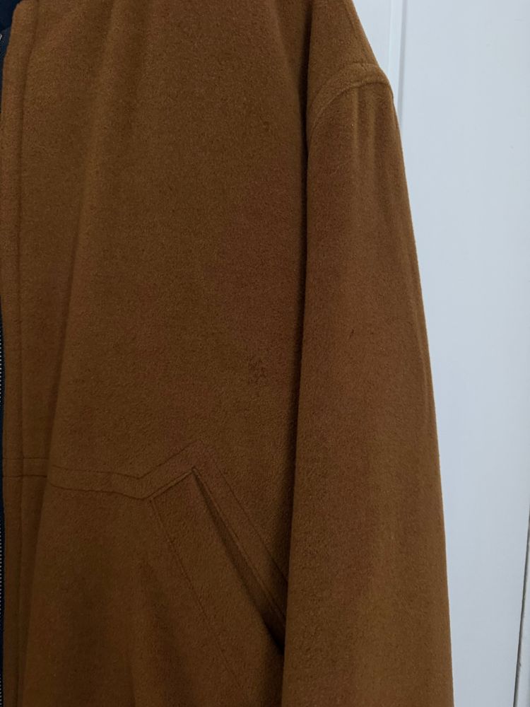 Hugo Boss 1980s Wool Cashmere Camel Brown Bomber Jacket - Size L image 2