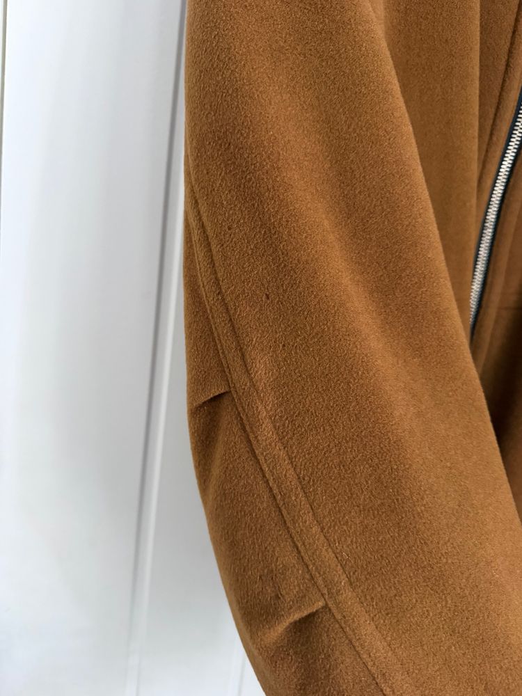 Hugo Boss 1980s Wool Cashmere Camel Brown Bomber Jacket - Size L image 9