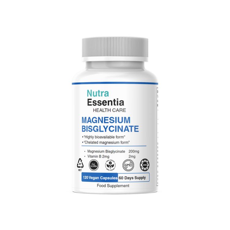 Nutra Essentia Magnesium Bisglycinate Vegan 120 Capsules vitamin B6 obraz 6