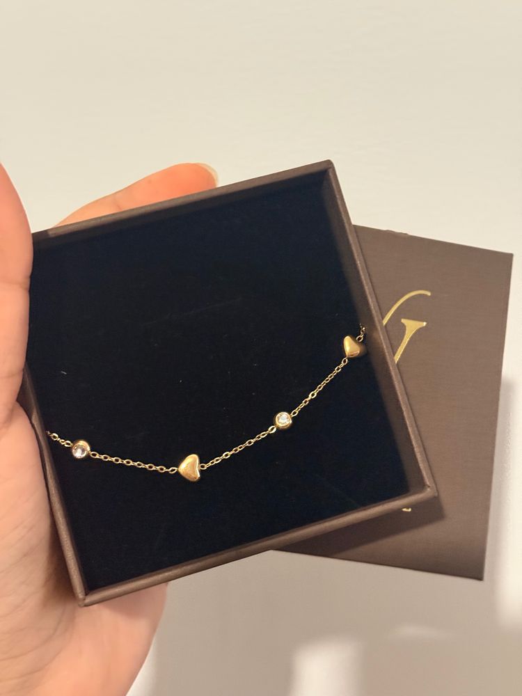 Other Gold Bracelet With Heart And Pearl Charms product image