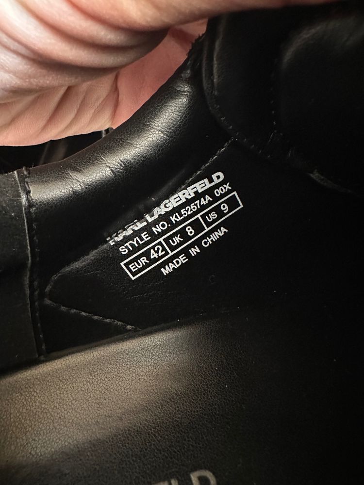 Karl Lagerfeld Black Leather Sneakers imagen 9