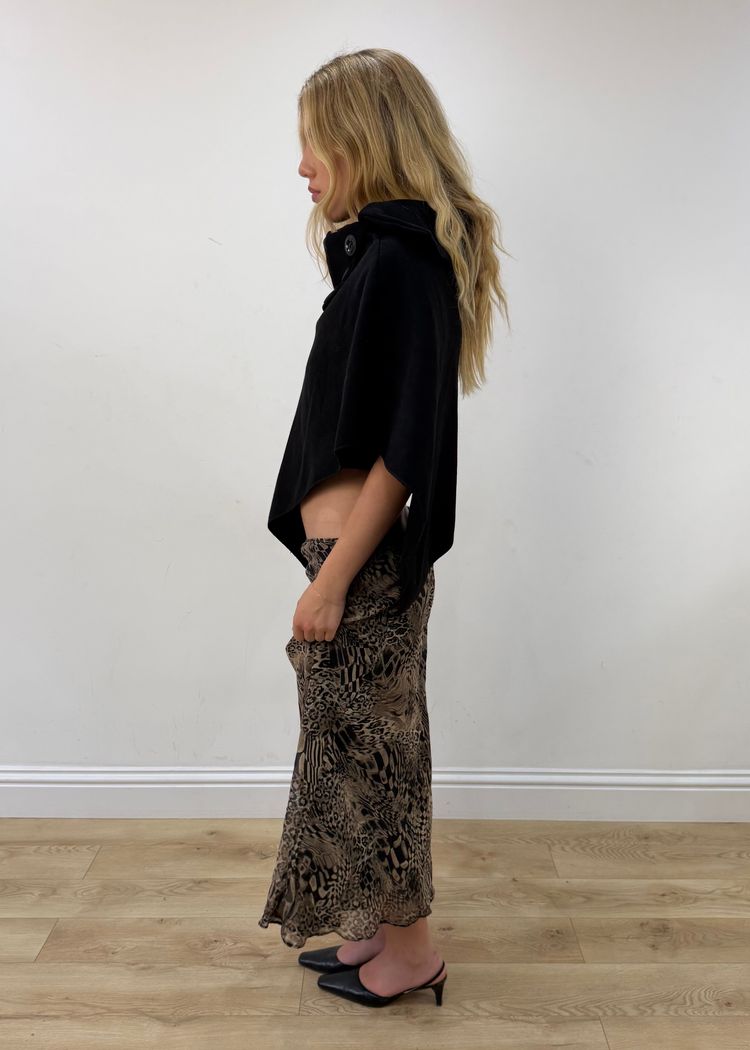 medium animal print mesh midi skirt image 2