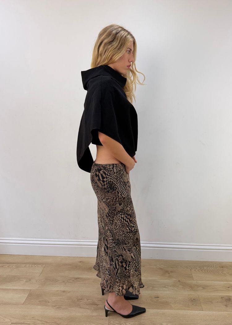 medium animal print mesh midi skirt image 3
