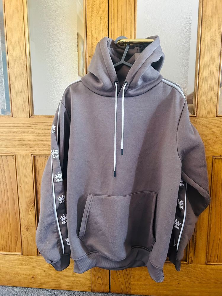 North West Brown Hoodie With Crown Logo Tape image 1