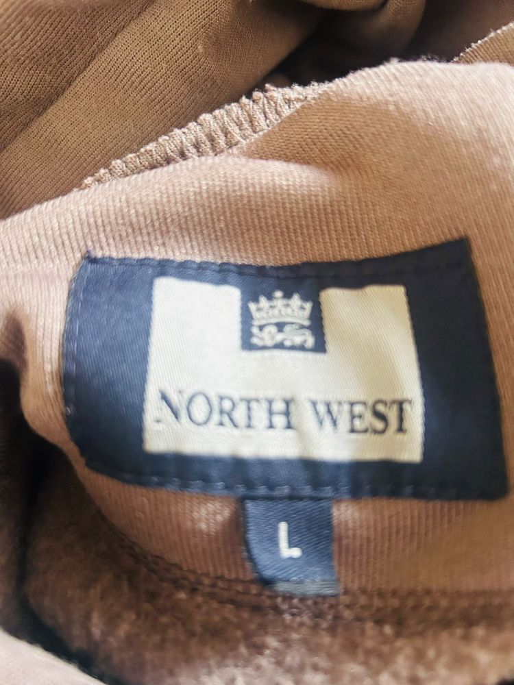 North West Brown Hoodie With Crown Logo Tape image 2