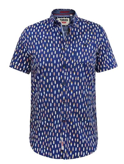 D555 Men's HACKFORD Surf Board Printed Shirt With Pocket in Navy 2XL to 6XL 5
