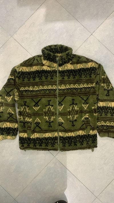 Green Patterned Fleece Jacket
