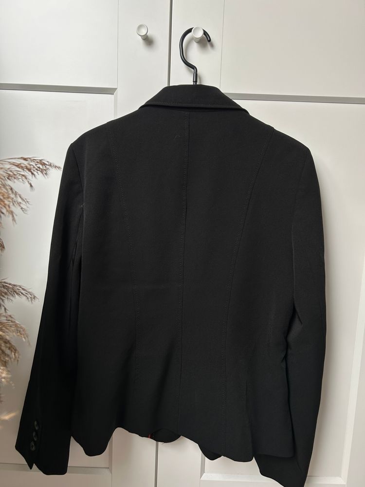 Klasyczna damska marynarka czarna Basic z przeszyciem M L black women's blazer jacket 4