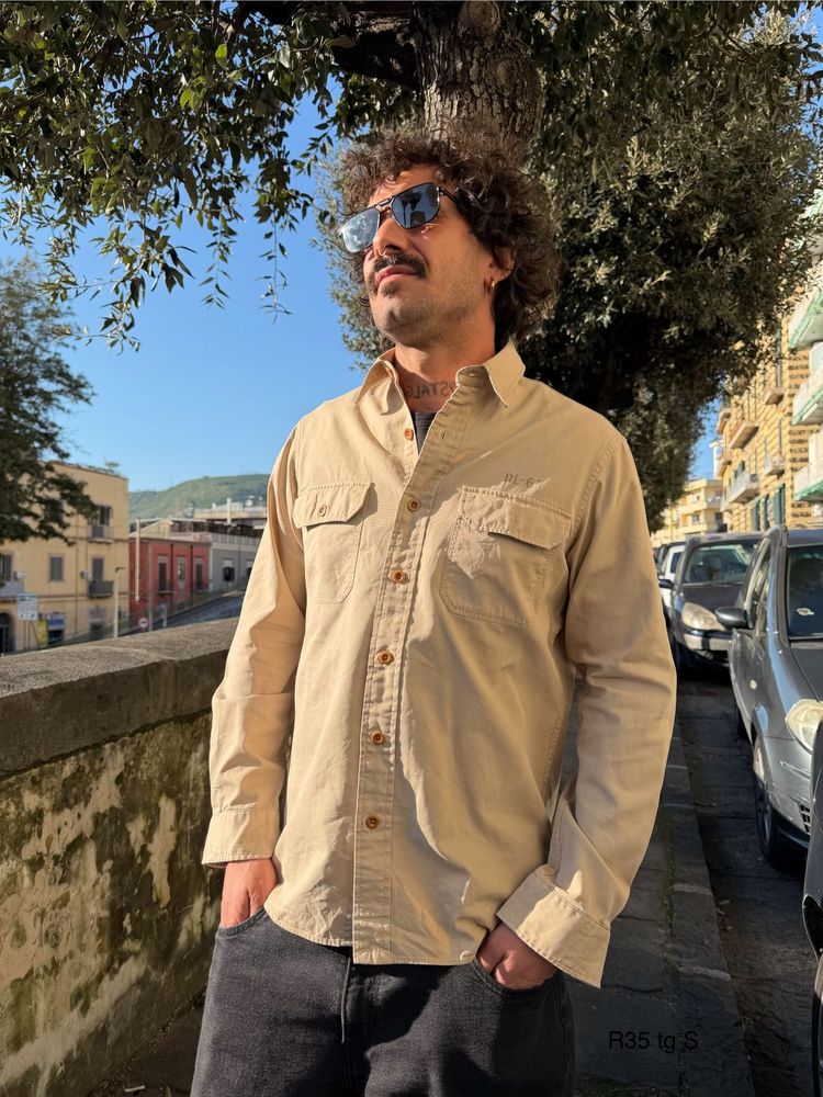 Beige Button-Up Shirt