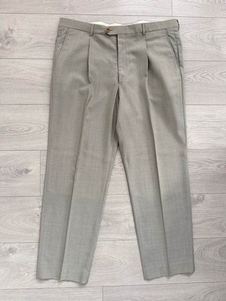 Armani 1990s Wool Silk Pleated Pants Gray - Size 40 Waist image 7