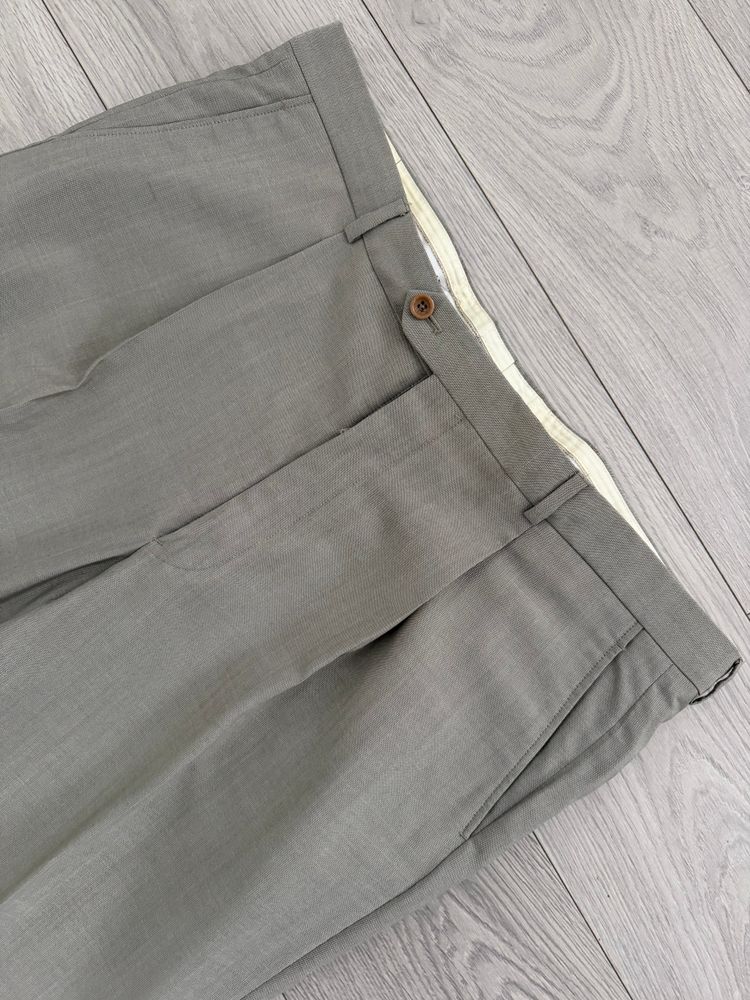Armani 1990s Wool Silk Pleated Pants Gray - Size 40 Waist image 2