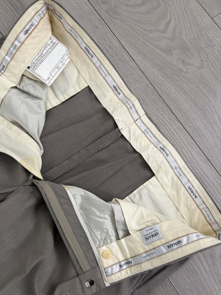 Armani 1990s Wool Silk Pleated Pants Gray - Size 40 Waist image 4