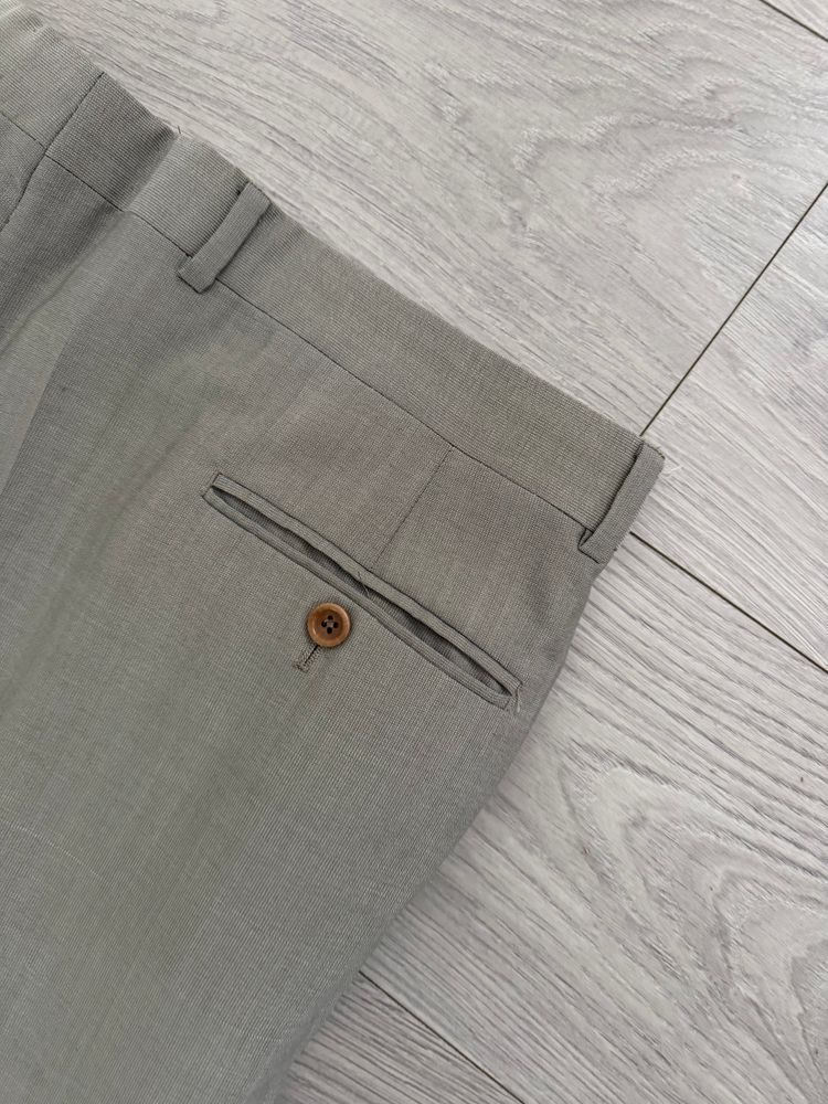 Armani 1990s Wool Silk Pleated Pants Gray - Size 40 Waist image 6