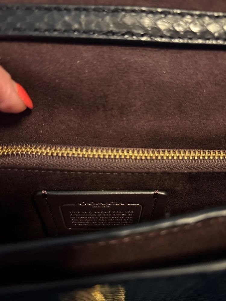 Coach Hutton Black Snakeskin Exotic Luxury Shoulder Bag Gold NWOT £650 image 4
