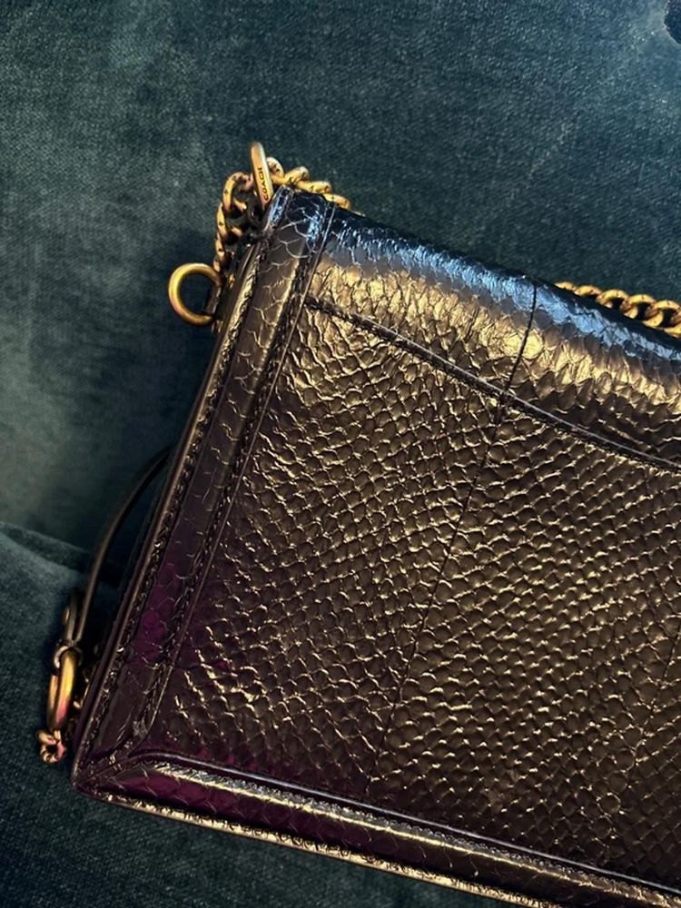 Coach Hutton Black Snakeskin Exotic Luxury Shoulder Bag Gold NWOT £650 image 7