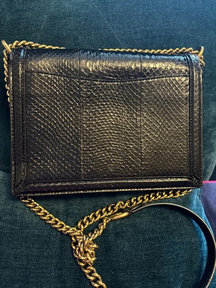 Coach Hutton Black Snakeskin Exotic Luxury Shoulder Bag Gold NWOT £650 image 5