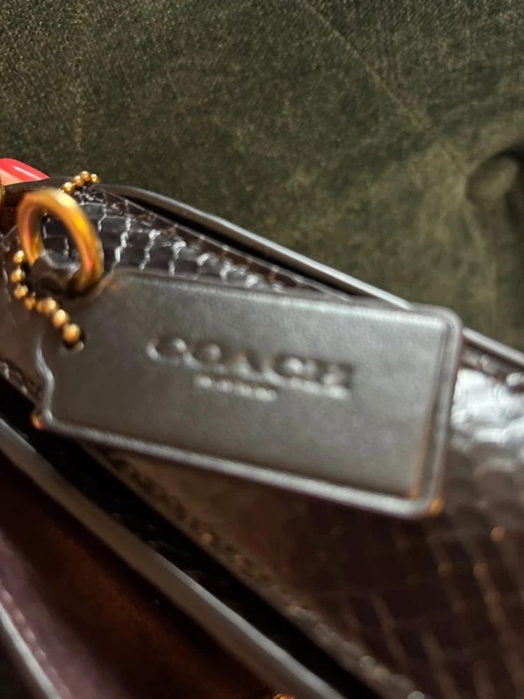 Coach Hutton Black Snakeskin Exotic Luxury Shoulder Bag Gold NWOT £650 image 6