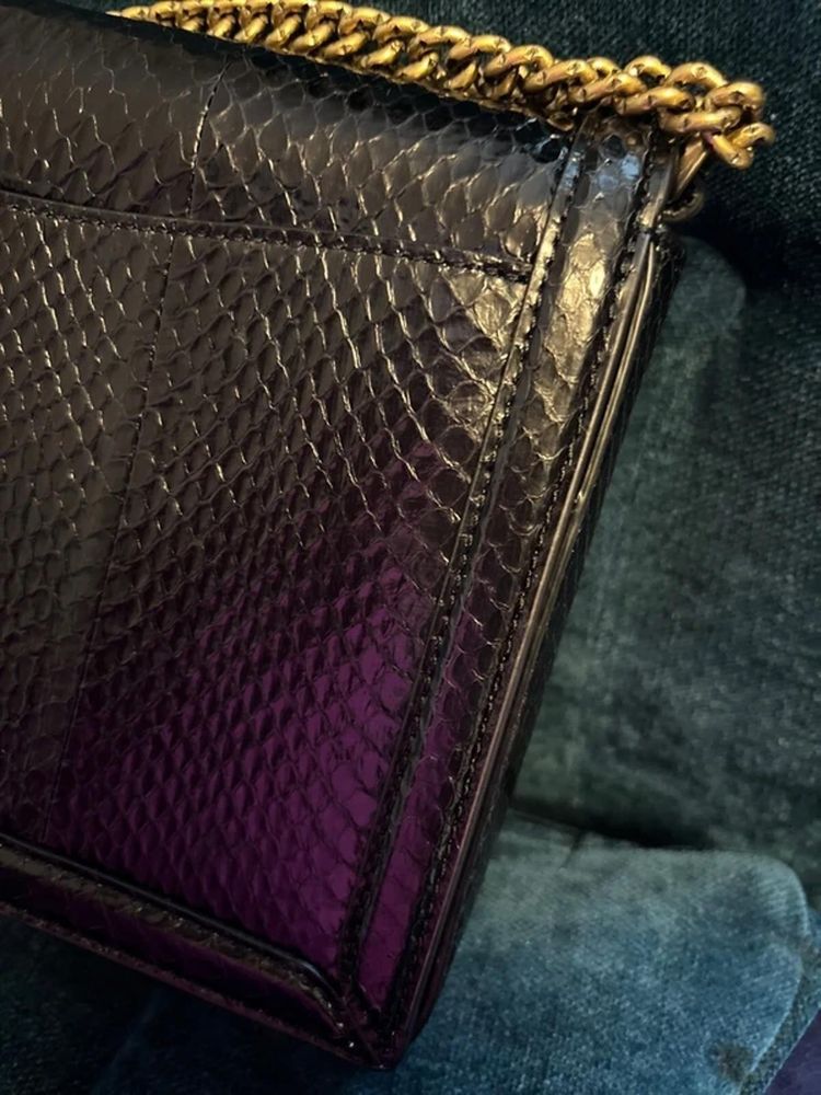 Coach Hutton Black Snakeskin Exotic Luxury Shoulder Bag Gold NWOT £650 image 8