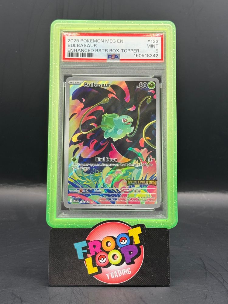 PSA MINT 9 Bulbasaur Box Topper 133/132 - Free Bumper Included image 1