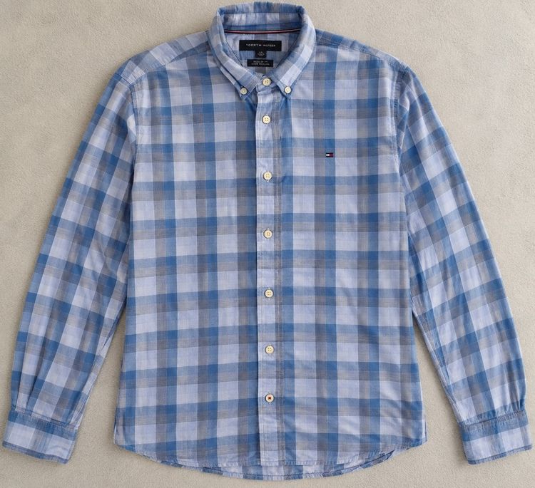 Tommy Hilfiger Men'S Button-Up Checkered Shirt